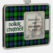 Custom Clan MacKenzie Tartan Nollaig Chridheil Verzilverd Omlijst Ornament (Rechts)