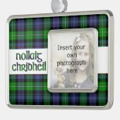 Custom Clan MacKenzie Tartan Nollaig Chridheil Verzilverd Omlijst Ornament (Links)
