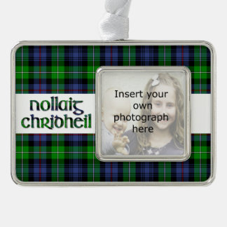 Custom Clan MacKenzie Tartan Nollaig Chridheil Verzilverd Omlijst Ornament
