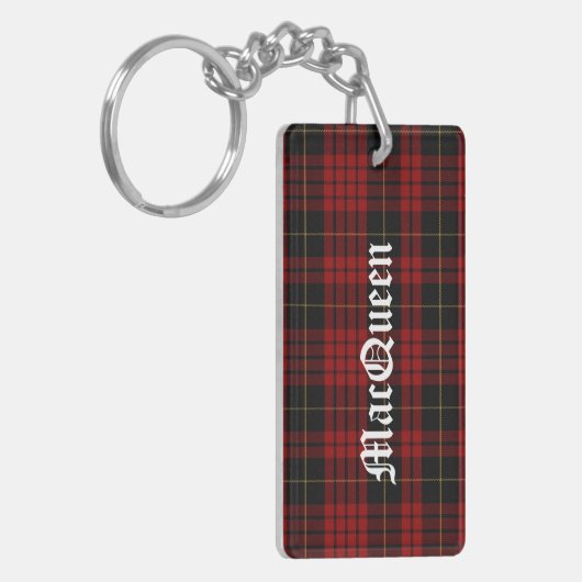 Custom Clan MacQueen Tartan Pset Sleutelhanger (Voorkant Links)