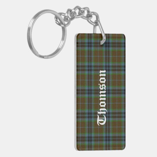 Custom Clan Thomson Tartan Plaid Sleutelhanger (Voorkant Links)