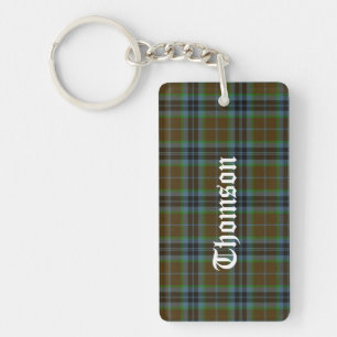 Custom Clan Thomson Tartan Plaid Sleutelhanger