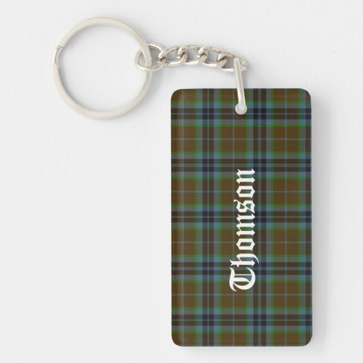 Custom Clan Thomson Tartan Plaid Sleutelhanger (Voorkant)
