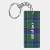 Custom Clan Wallace Tartan Pset Sleutelhanger (Voorkant Links)