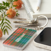 Custom Clan Wilson Tartan Pset Sleutelhanger (Voorkant Rechts)
