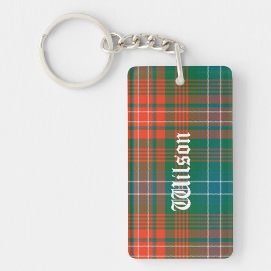 Custom Clan Wilson Tartan Pset Sleutelhanger (Voorkant)