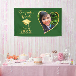 Custom Class 2025 Afstudeerder Foto Groen Goud Afs Spandoek