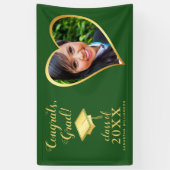 Custom Class 2025 Afstudeerder Foto Groen Goud Afs Spandoek (Verticaal)
