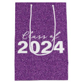 Custom Class Jaar Paarse Glitter Medium Cadeauzakje (Achterkant)