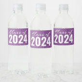 Custom Class Jaar Paarse Glitter Waterfles Etiket (Flessen)