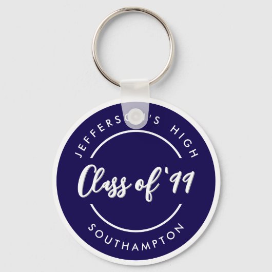 Custom Class of School Graduate Reunion Circle  Sleutelhanger (Voorkant)