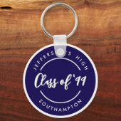 Custom Class of School Graduate Reunion Circle  Sleutelhanger (Achterkant)