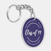 Custom Class of School Graduate Reunion Circle  Sleutelhanger (Voorkant Links)