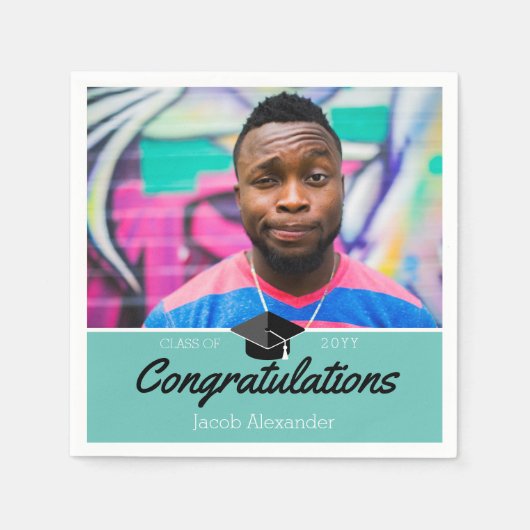 Custom Class Photo School Afstuderen Servet (Voorkant)