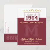 :custom: Class Reunion Save-the-Date Aankondiging (Voorkant / Achterkant)