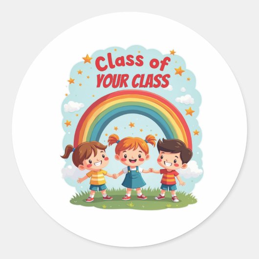 Custom Class Room Design voor kinderen Ronde Sticker (Voorkant)