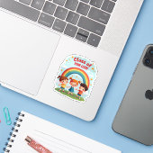 Custom Class Room Design voor kinderen Sticker (Laptop met iPhone)