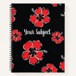 Custom Class Subject-Hibiscus Flower Notitieboek