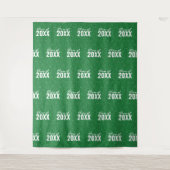Custom Class Year Green Glitter Foto Achtergrond Wandkleed (Voorkant)
