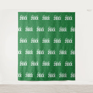 Custom Class Year Green Glitter Foto Achtergrond Wandkleed