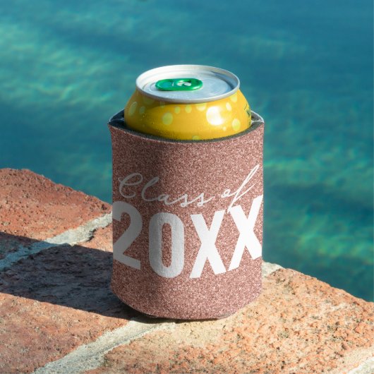 Custom Class Year Roos Gold Glitter Blikjeskoeler (Insitu Zwembad)