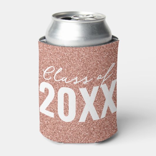 Custom Class Year Roos Gold Glitter Blikjeskoeler (Blikje Voorkant)