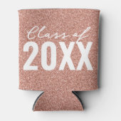 Custom Class Year Roos Gold Glitter Blikjeskoeler (Voorkant)