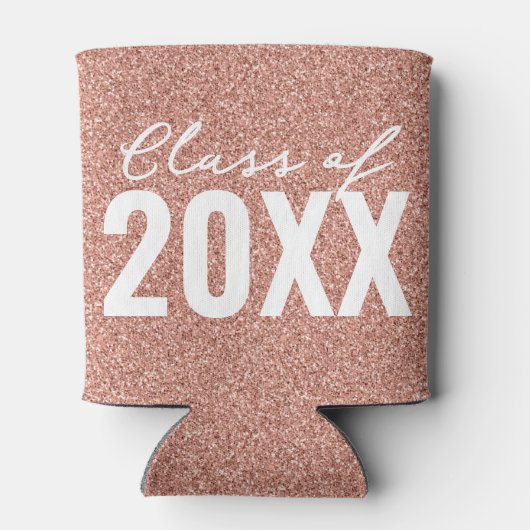 Custom Class Year Roos Gold Glitter Blikjeskoeler (Achterkant)