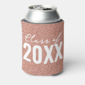 Custom Class Year Roos Gold Glitter Blikjeskoeler (Blikje Achterkant)