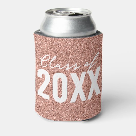 Custom Class Year Roos Gold Glitter Blikjeskoeler (Blikje Achterkant)