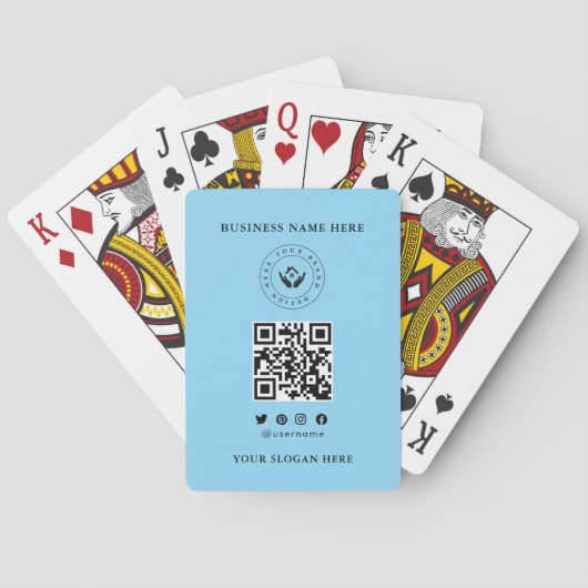 Custom Classic Business Logo & QR-code Pokerkaarten (Achterkant)