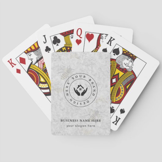 Custom Classic Business Logo & QR-code Pokerkaarten (Achterkant)