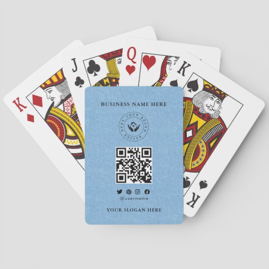 Custom Classic Business Logo & QR-code Pokerkaarten (Achterkant)
