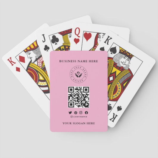 Custom Classic Business Logo & QR-code Pokerkaarten (Achterkant)