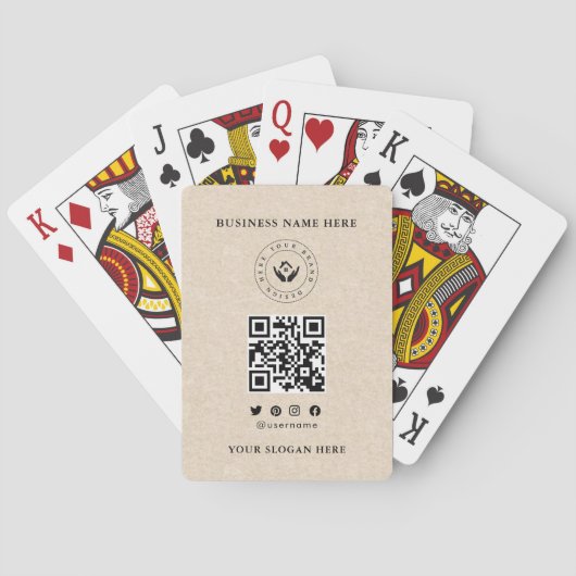 Custom Classic Business Logo & QR-code Pokerkaarten (Achterkant)