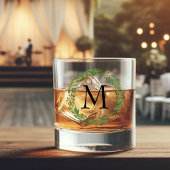 Custom Classic Chic Zwart Monogram Whisky Glas