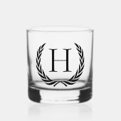 Custom Classic  Chic Zwart Monogram Whisky Glas (Voorkant)