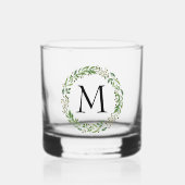 Custom Classic  Chic Zwart Monogram Whisky Glas (Voorkant)