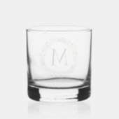 Custom Classic  Chic Zwart Monogram Whisky Glas (Achterkant)