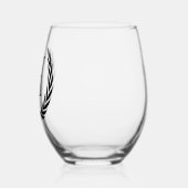 Custom Classic Chic Zwart Monogram Wijnglas Zonder Voet (Links)