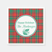 Custom Classic Christmas Plaid Servetten (Voorkant)