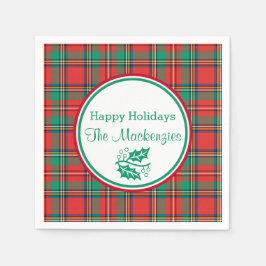 Custom Classic Christmas Plaid Servetten