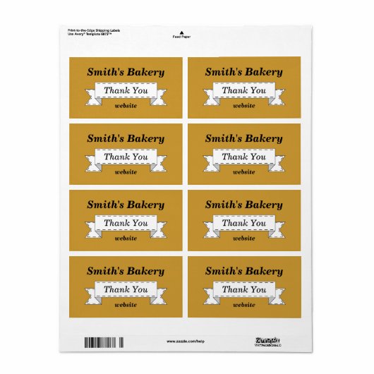 Custom Classic Dank u Business Labels (Full Sheet)