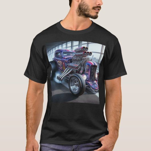 Custom Classic Dragster auto T-Shirt (Voorkant)