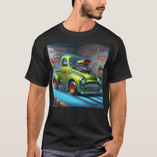 Custom Classic Dragster auto truck T-Shirt (Voorkant)