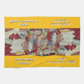 Custom Classic Santa Keuken Handdoeken Kerst Goud (Horizontaal)