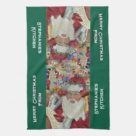 Custom Classic Santa Keuken Handdoeken Kerstmis 20 (Verticaal)