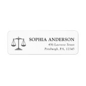 Custom Classic Schalen van Justitie Advocaat Adres Etiket (Voorkant)