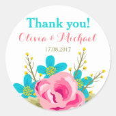 Custom classic sticker met bloemetjes (Voorkant)