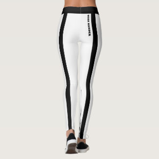 Custom Classic Wit & Zwart Strepen Leggings